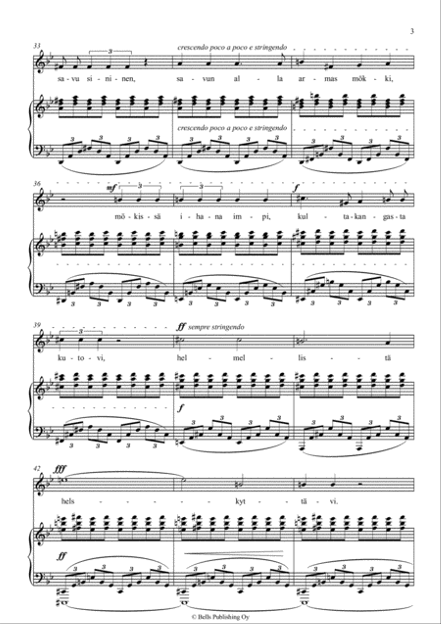 Tuijotin tulehen kauan, Op. 2 No. 2 (G minor) Voice Solo scores gallery preview page 3