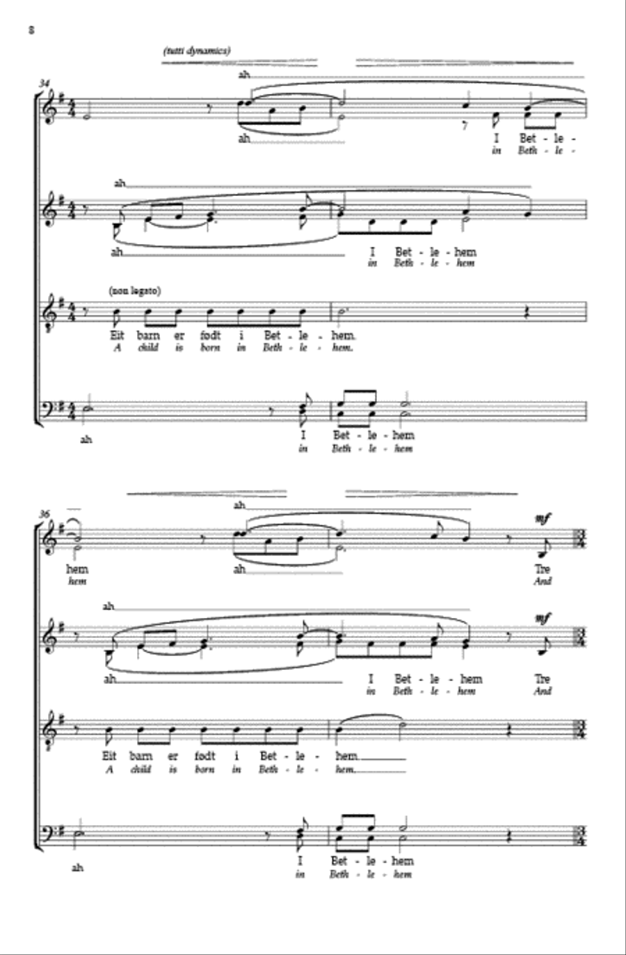Eit barn er fodt i Bethlehem 4-Part scores gallery preview page 7