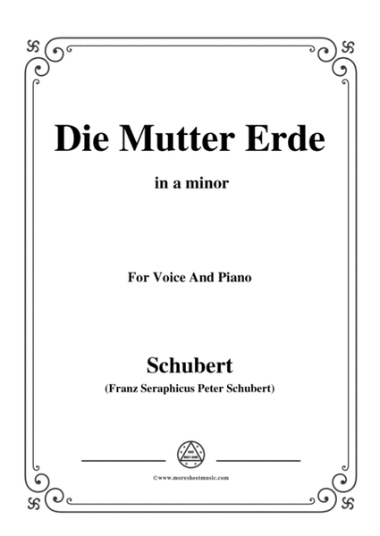 Schubert-Die Mutter Erde,in a minor,for Voice and Piano image number null