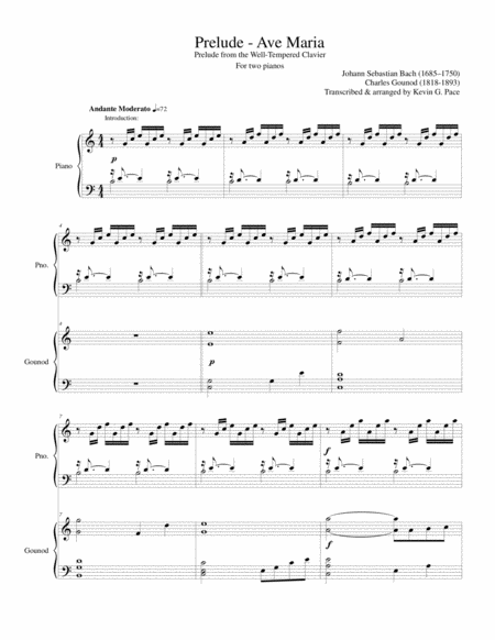 Prelude-Ave Maria for two pianos, four hands image number null