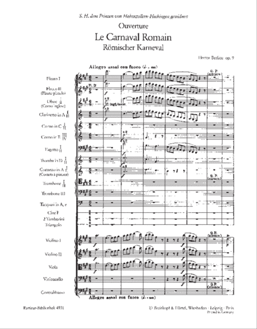 Le Carnaval Romain Op. 9 Orchestra scores gallery preview page 2