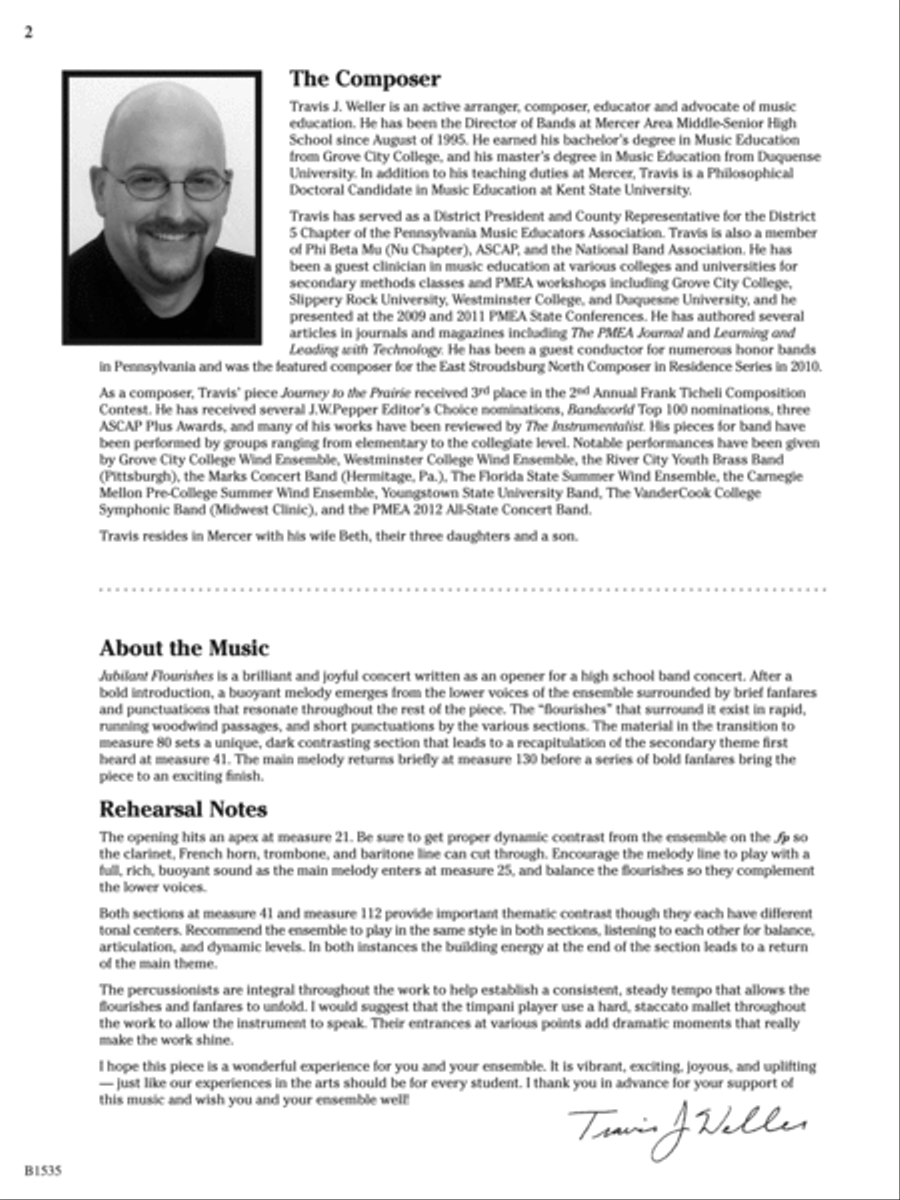 Jubilant Flourishes: Score Concert Band scores gallery preview page 2