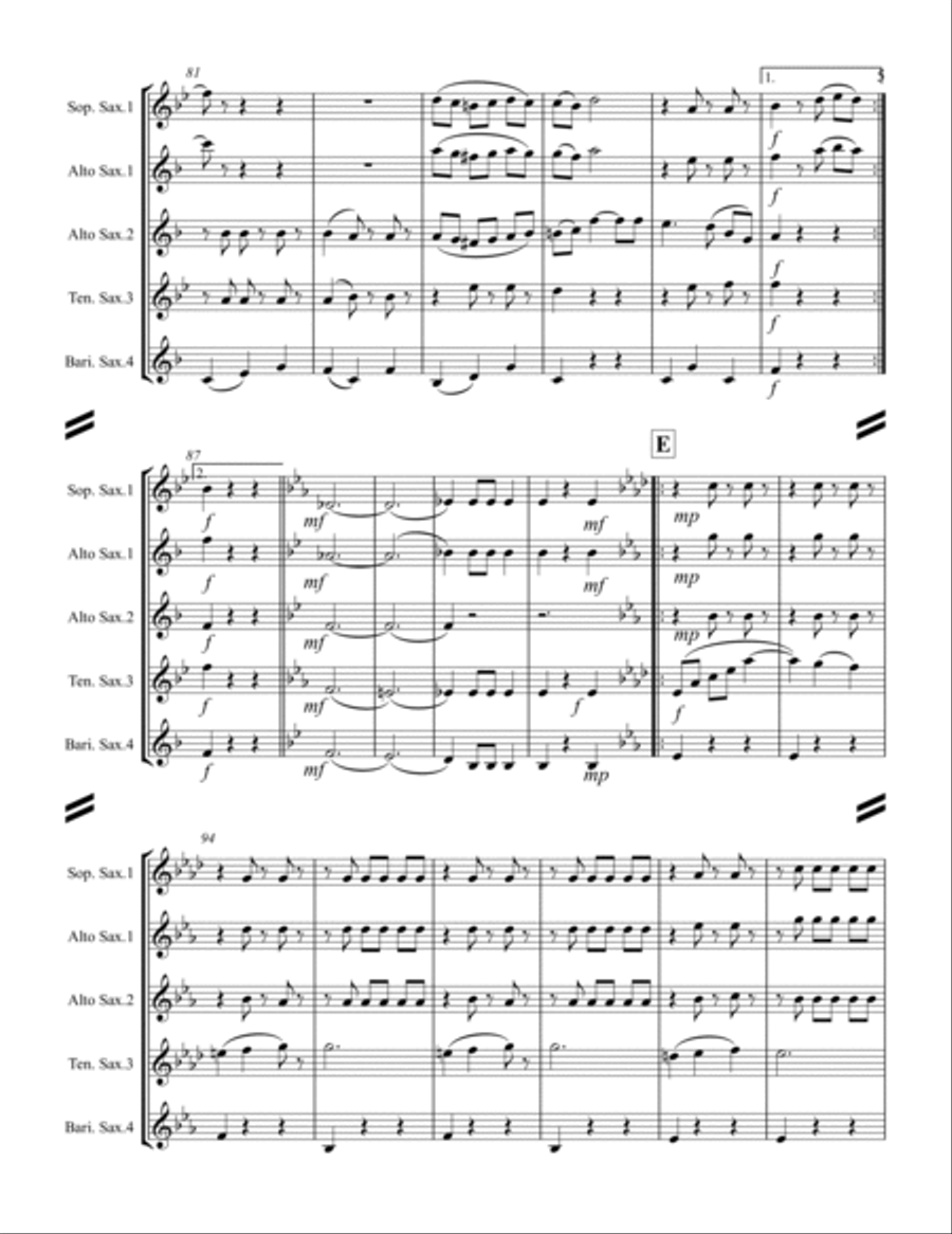 The Blue Danube (for Saxophone Quartet SATB or AATB) Saxophone Quartet scores gallery preview page 6