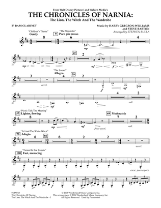 Music from The Chronicles Of Narnia: The Lion, The Witch And The Wardrobe - Bb Bass Clarinet