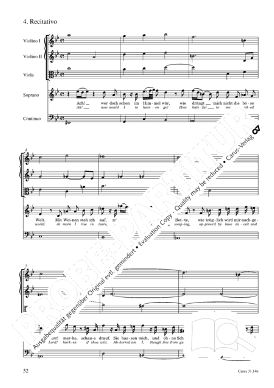 Through bitter tribulation we enter into God's kingdom (Wir mussen durch viel Trubsal in das Reich Gottes eingehen) 4-Part scores gallery preview page 53