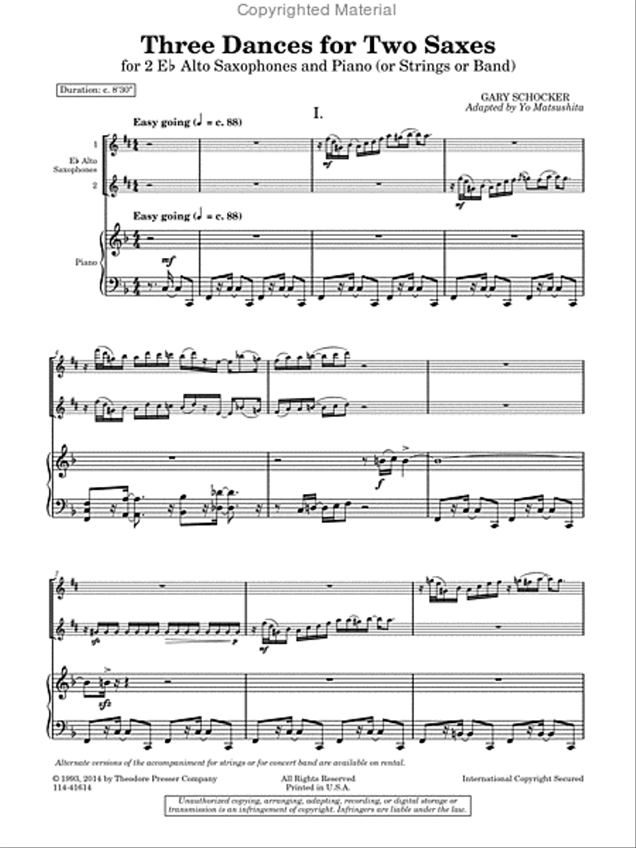 Three Dances For Two Saxes Woodwind Duet scores gallery preview page 2