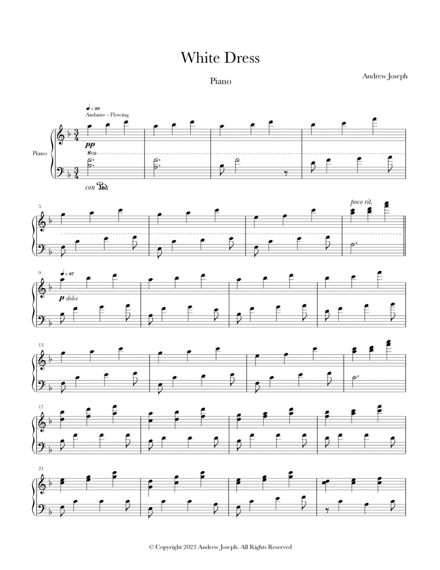 White Dress Chamber Music scores gallery preview page 1