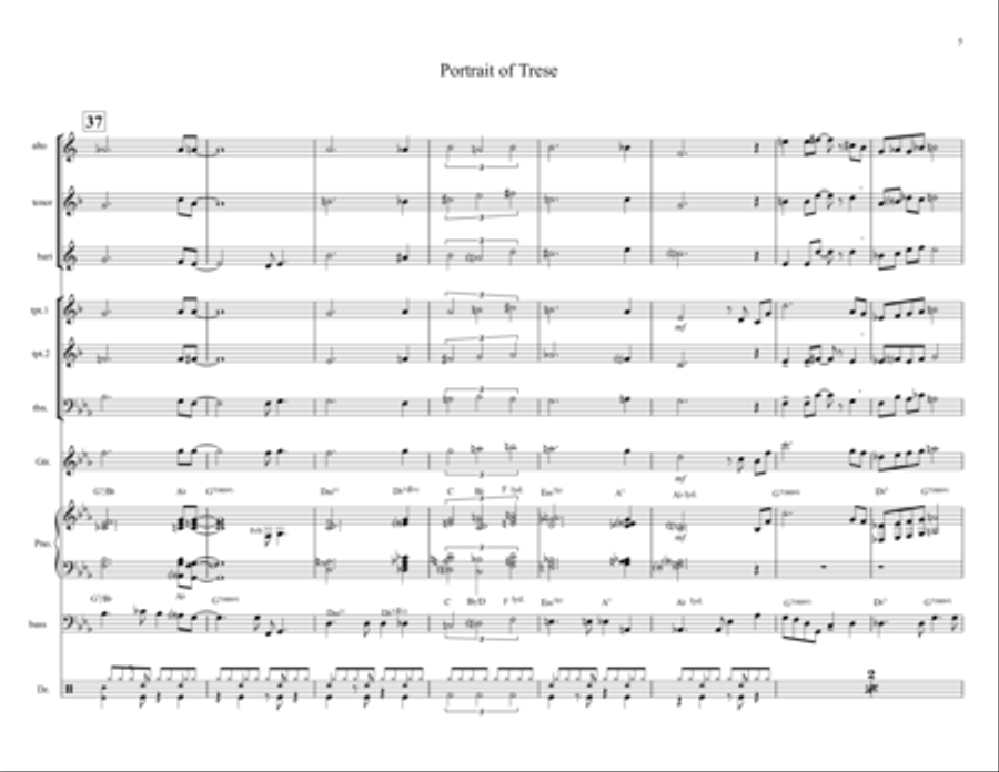 Portrait of Trese Portrait of Trese Jazz Ensemble scores gallery preview page 5