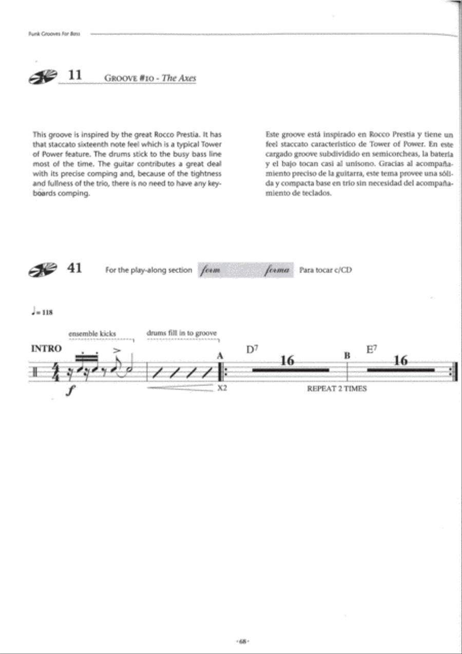 Funk Grooves -- Workshop for Bass Bass Guitar scores gallery preview page 5