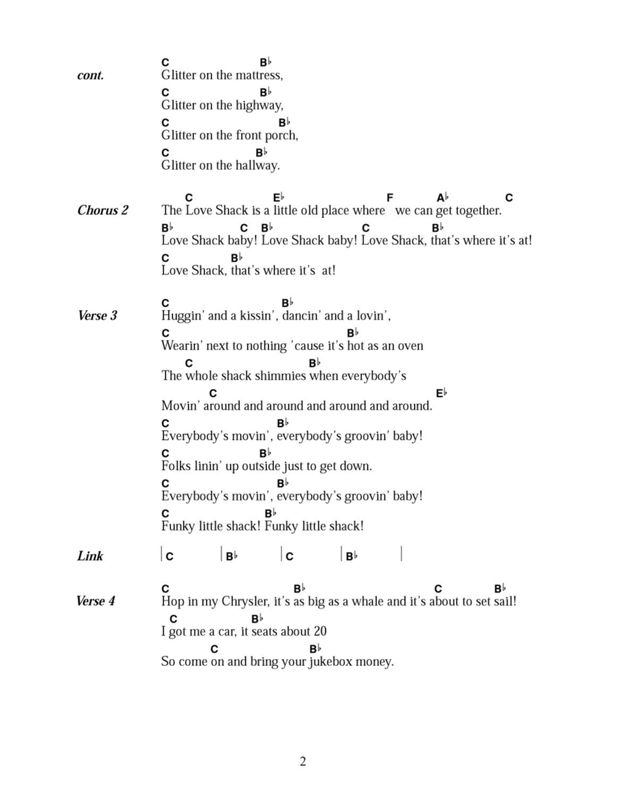 Love Shack Love Shack Acoustic Guitar scores gallery preview page 2
