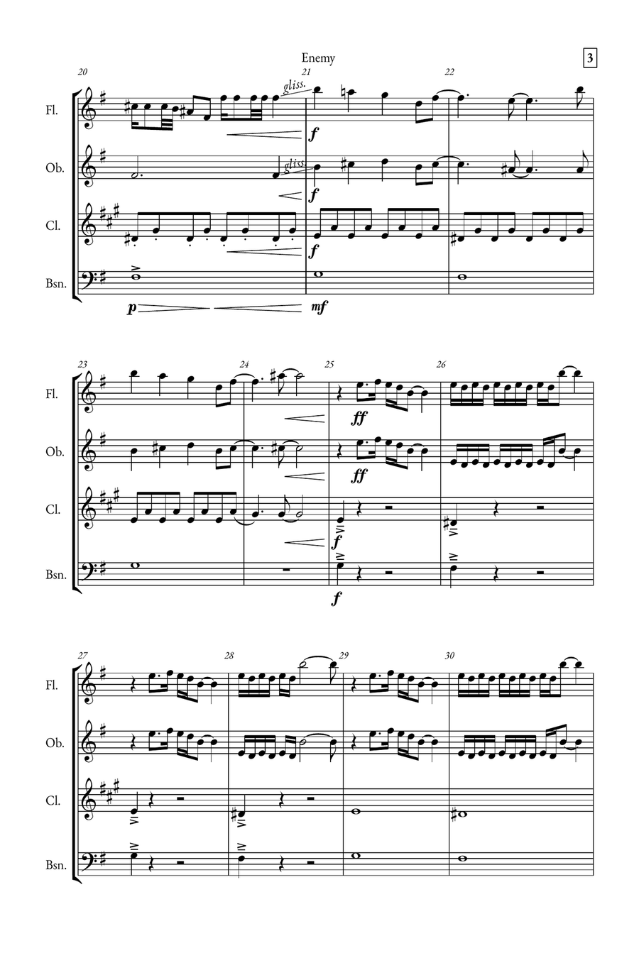 Enemy Woodwind Quartet scores gallery preview page 3