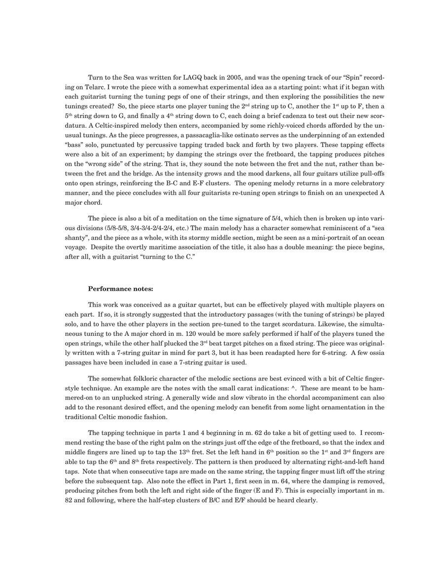 Turn to the Sea Guitar Ensemble scores gallery preview page 3