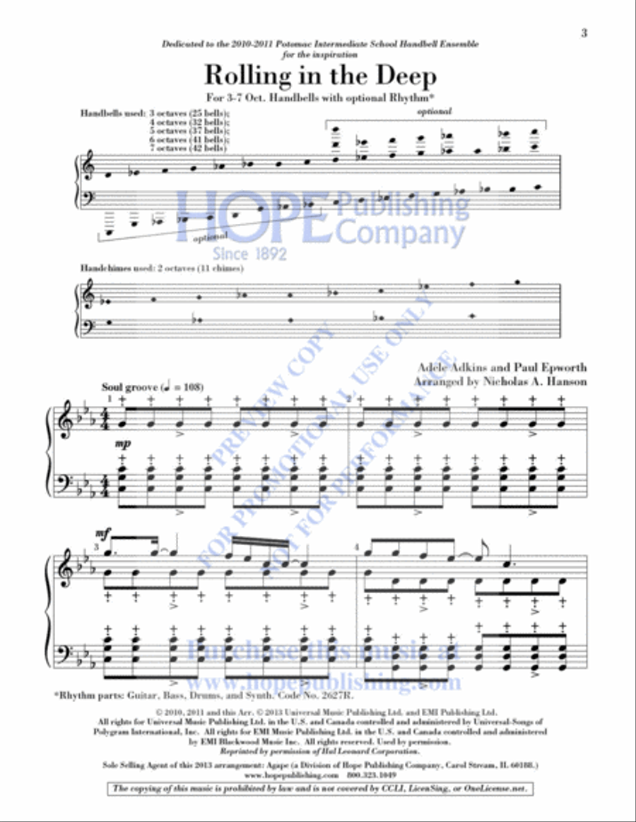 Rolling in the Deep 2-Octaves scores gallery preview page 4