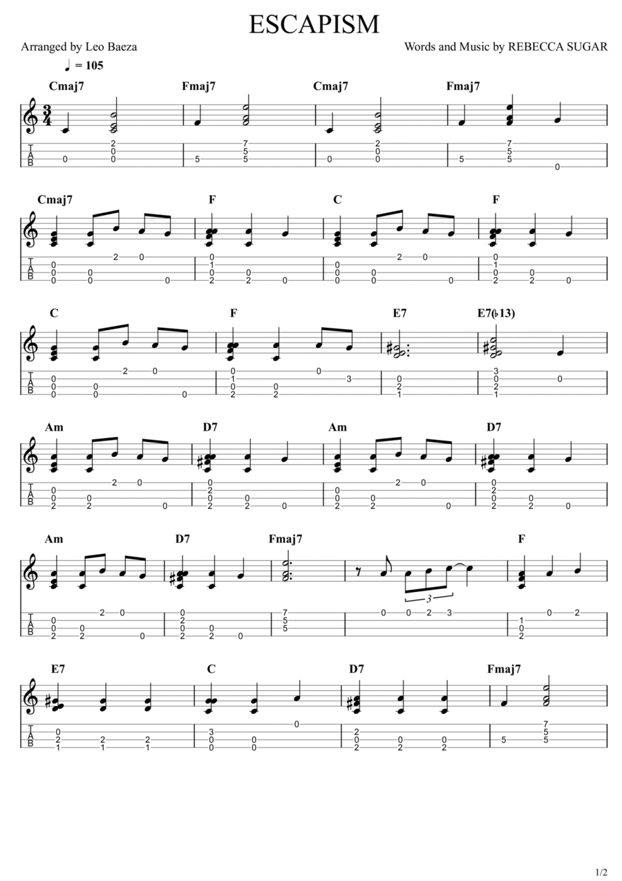 ESCAPISM ESCAPISM Ukulele scores gallery preview page 1
