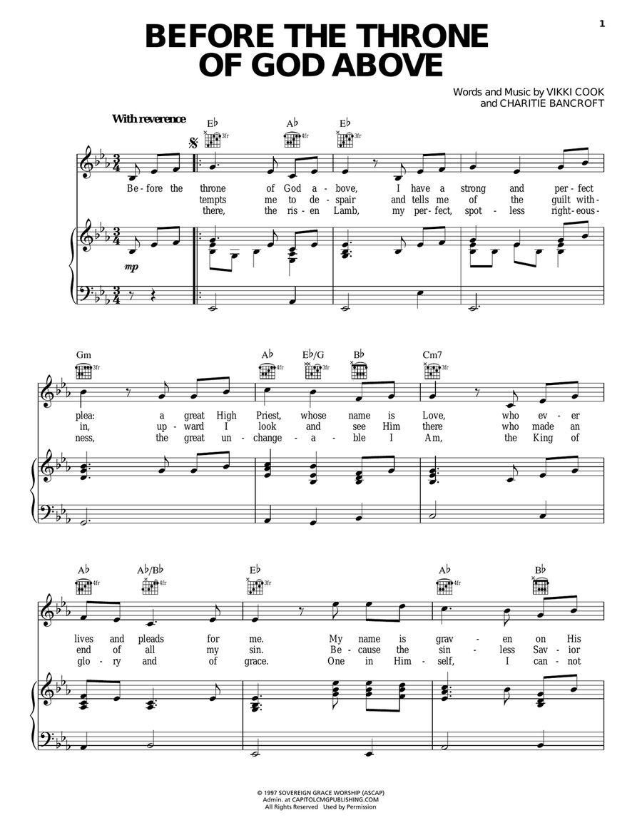 Before The Throne Of God Above Guitar scores gallery preview page 1