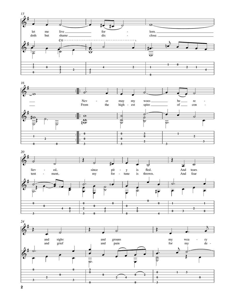 Flow, My Tears Classical Guitar scores gallery preview page 2