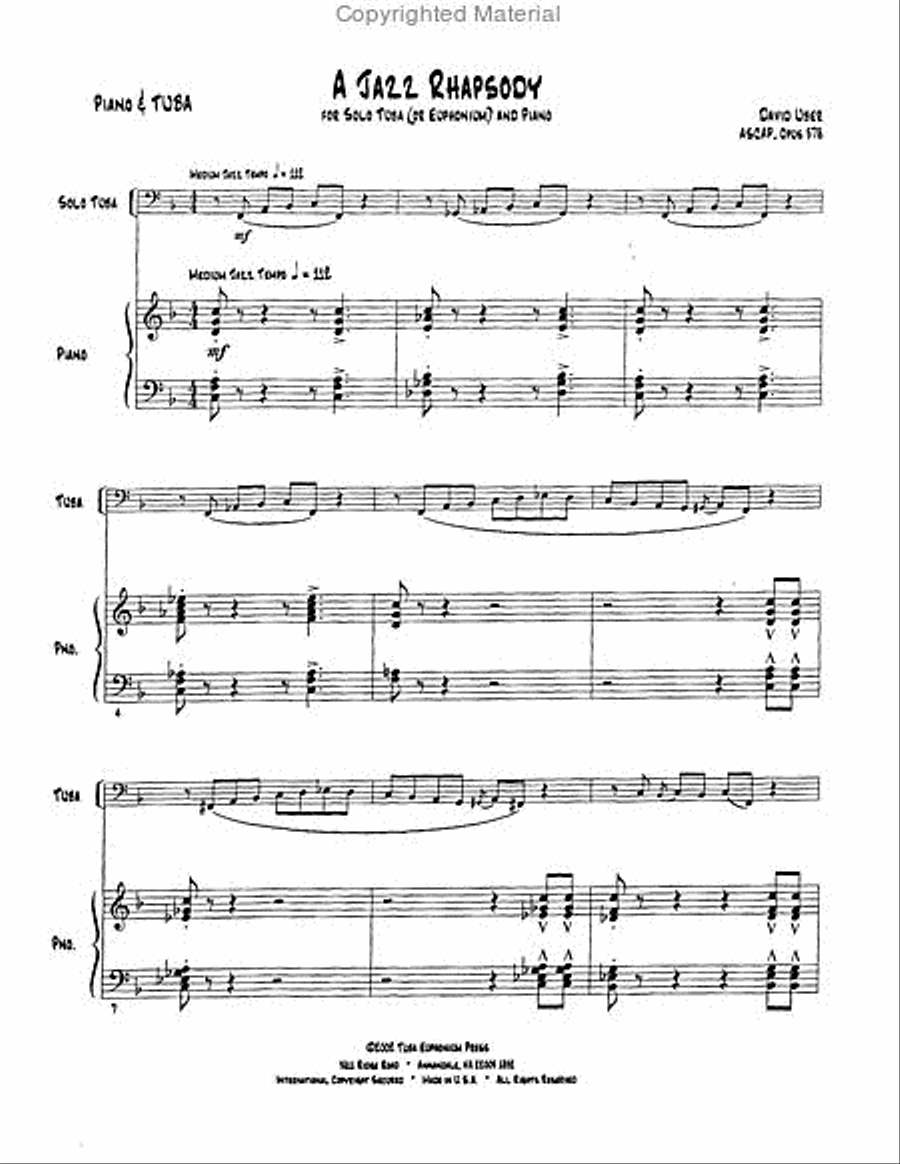 A Jazz Rhapsody Euphonium scores gallery preview page 2
