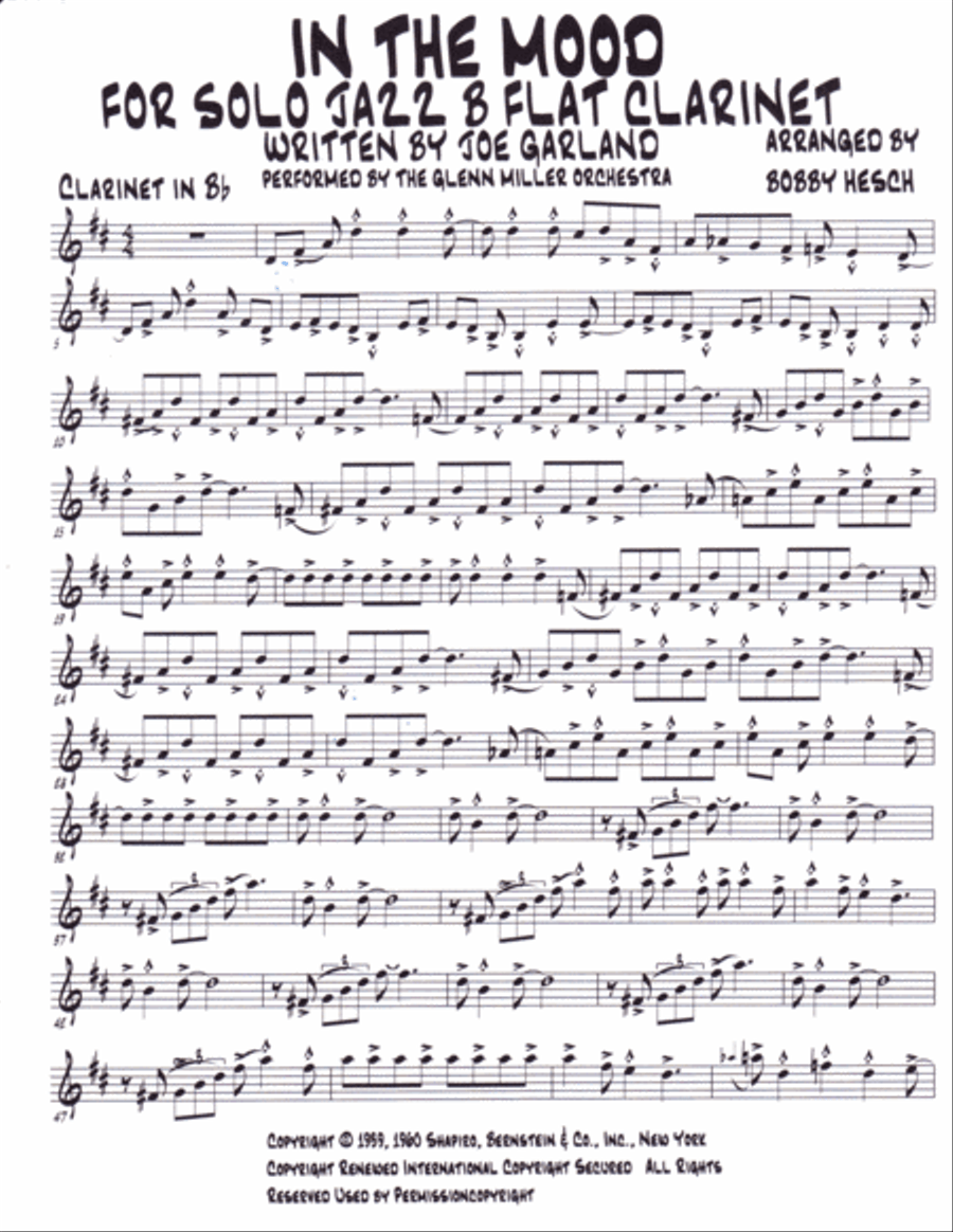 In The Mood In The Mood Clarinet Solo scores gallery preview page 2