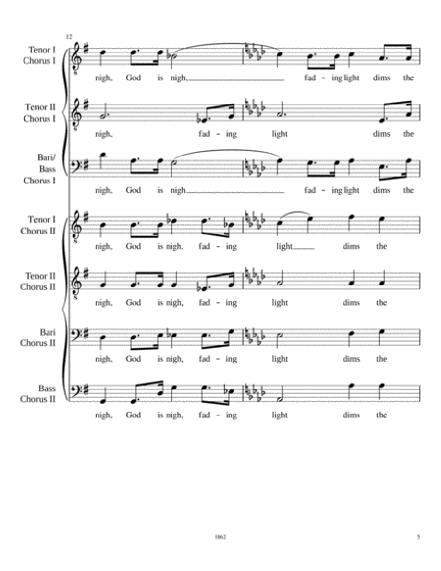 Silver Echo Taps (for double men's chorus) TTBB scores gallery preview page 5