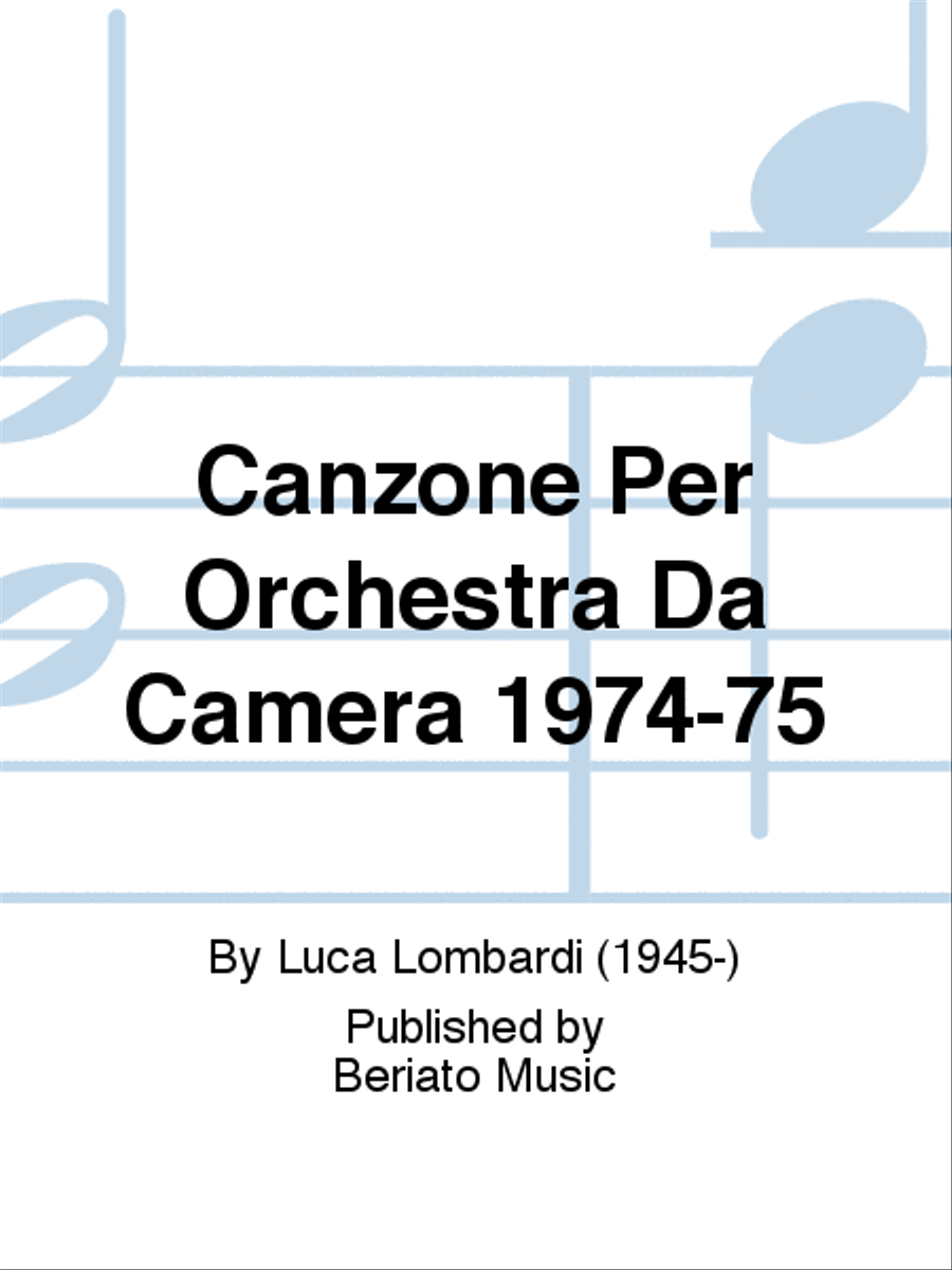 Canzone Per Orchestra Da Camera 1974-75 Chamber Orchestra scores gallery preview page 1