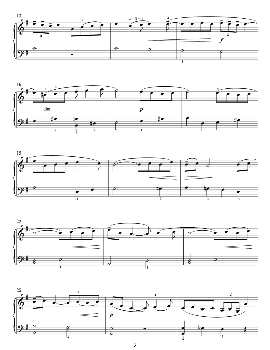 Symphony No. 2 - 3rd Movement Easy Piano scores gallery preview page 2