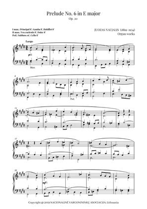 Prelude No. 6 in E major, Op. 20 by Juozas Naujalis (1869–1934)