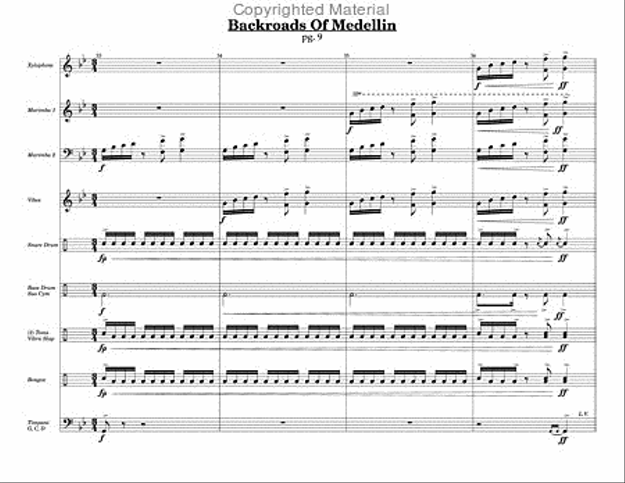 Backroads Of Medellin Backroads Of Medellin Percussion Ensemble scores gallery preview page 3