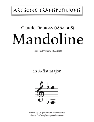 Book cover for DEBUSSY: Mandoline (transposed to A-flat major)