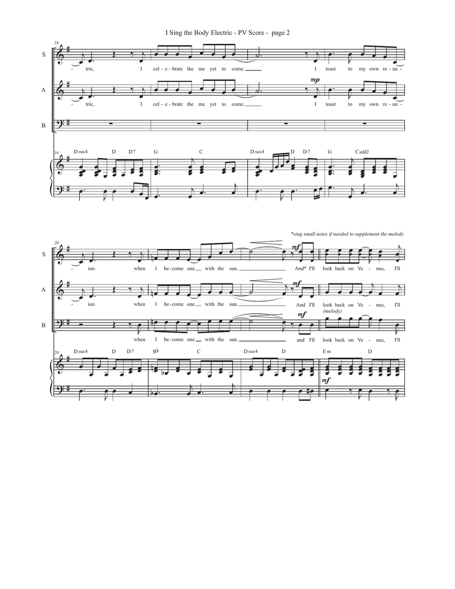 I Sing The Body Electric 3-Part scores gallery preview page 2