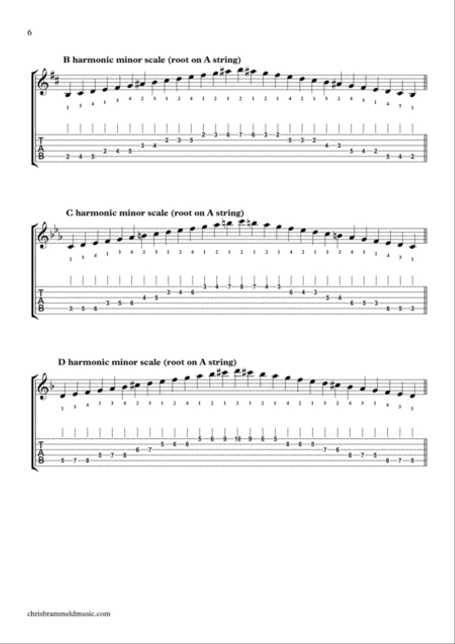 Rock School Guitar Grade 5 Scales And Arpeggios (notation and tab) Guitar Tablature scores gallery preview page 6
