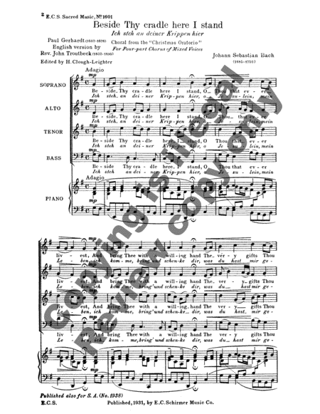 Christimas Oratorio: Ich steh an deiner Krippen (Beside thy Cradle), BWV 248