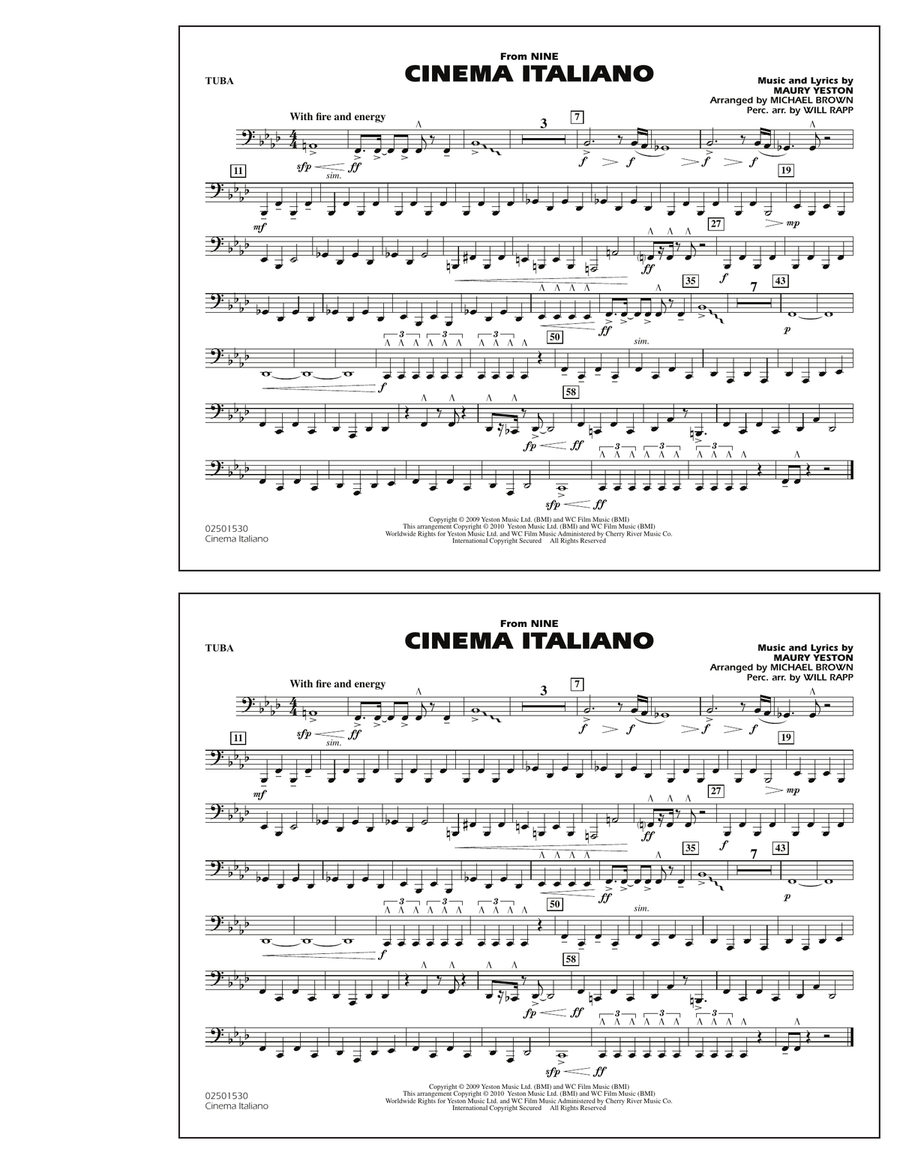 Cinema Italiano (from Nine) - Tuba Marching Band scores gallery preview page 1
