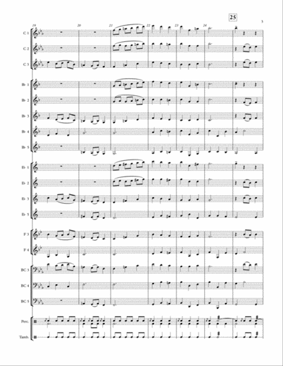 Minuet in G (in Eb) - Adaptable Arrangement for Winds Concert Band scores gallery preview page 3