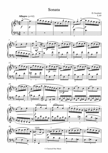 Scarlatti-Sonata in D-Major L.60 K.346(piano) image number null