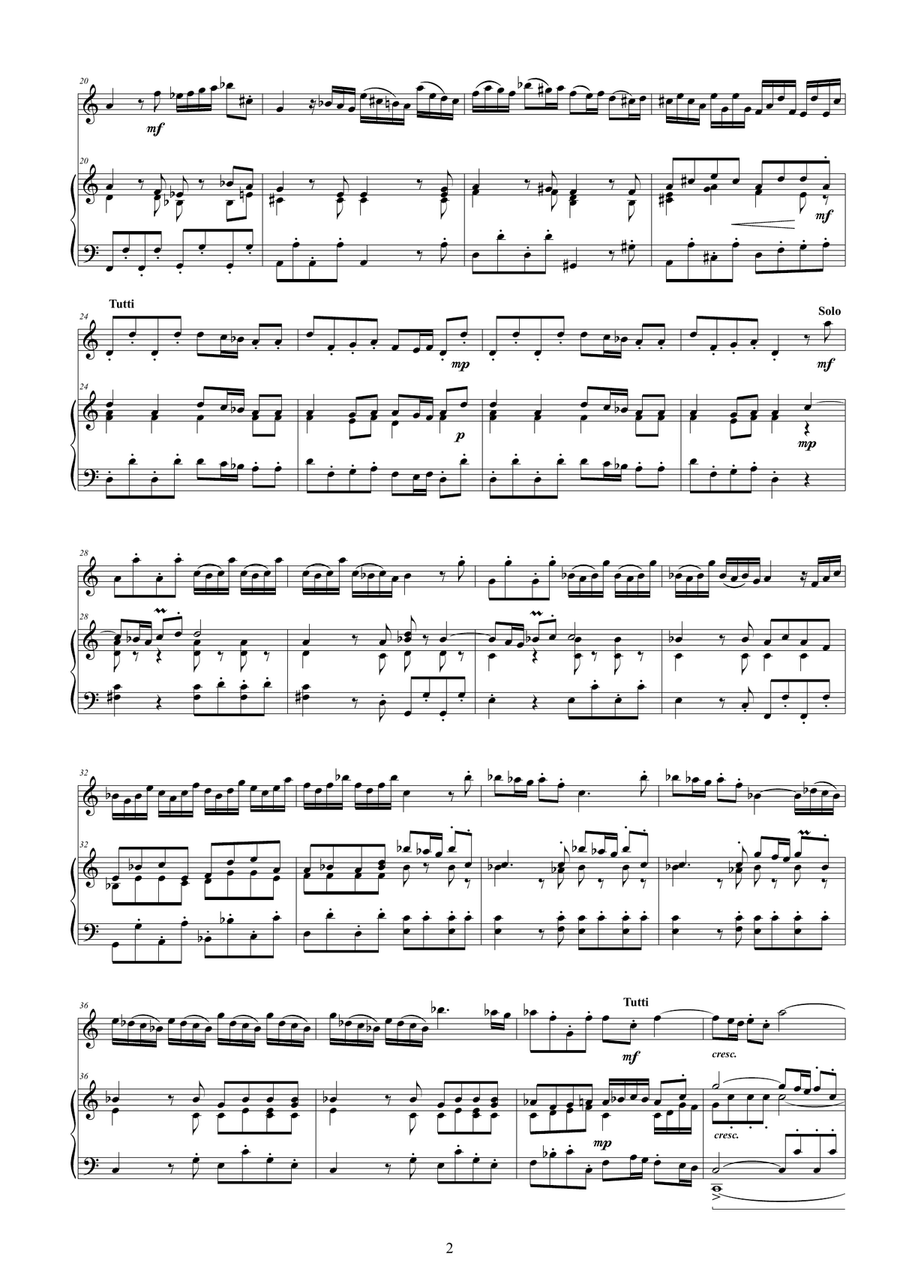 Vivaldi - Violin Concerto in A minor RV 357 Op.4 No.4 for Violin and Piano Violin Solo scores gallery preview page 2