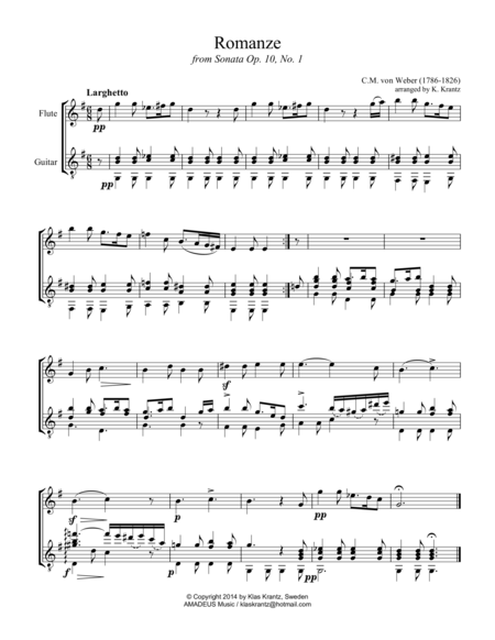 Romanze Op. 10 (G major) for flute and guitar image number null
