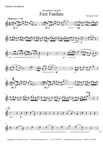 Fest Fanfare (Saxophone Quartet) image number null