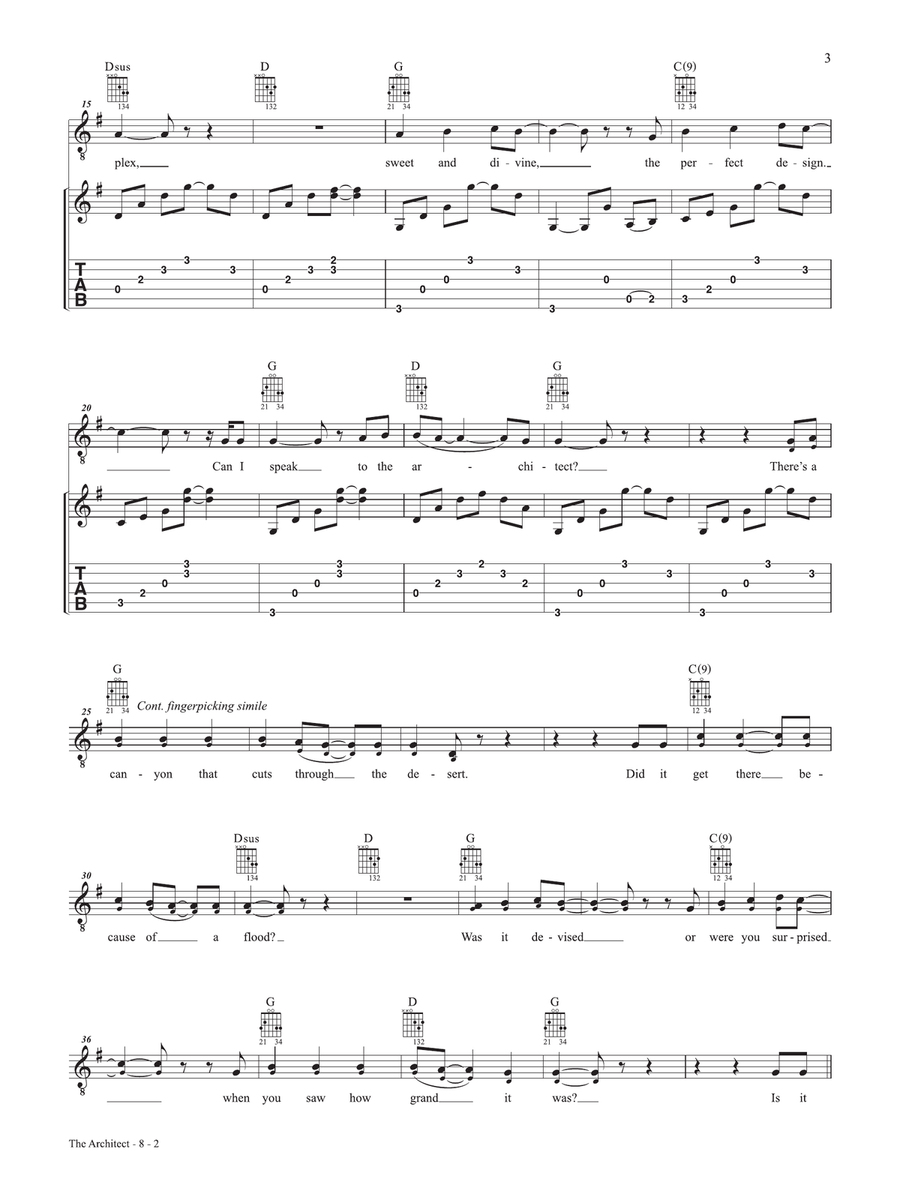 The Architect (From the studio album 'Deeper Well') Guitar scores gallery preview page 2