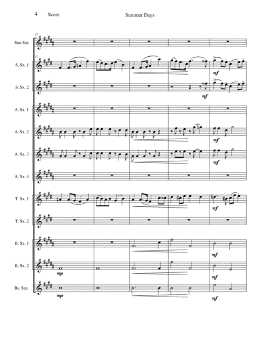 Summer Days - 2. On the Edge of the Lake Woodwind Ensemble scores gallery preview page 4