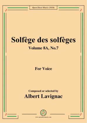 Book cover for Lavignac-Solfège des solfèges,Volume 8A,No.7,for Voice