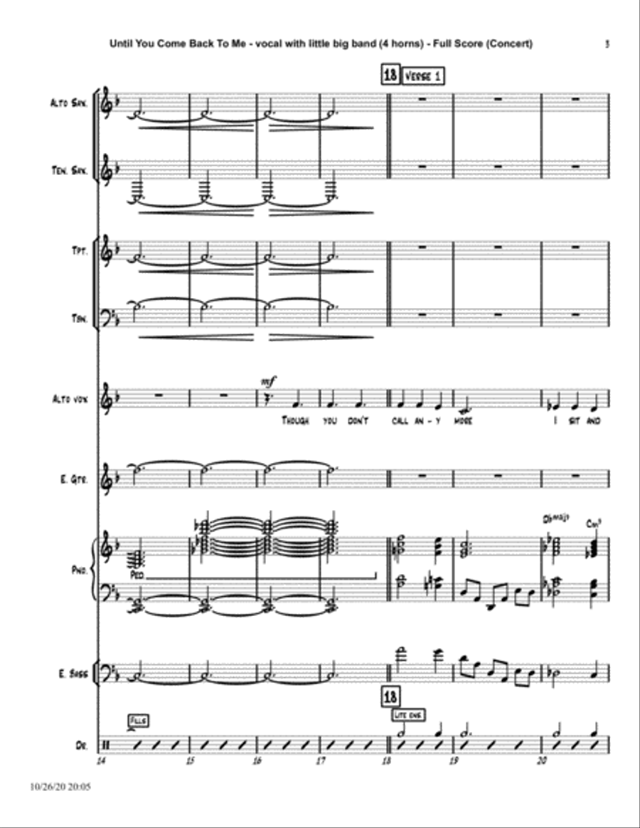 Until You Come Back To Me (that's What I'm Gonna Do) Jazz Ensemble scores gallery preview page 3