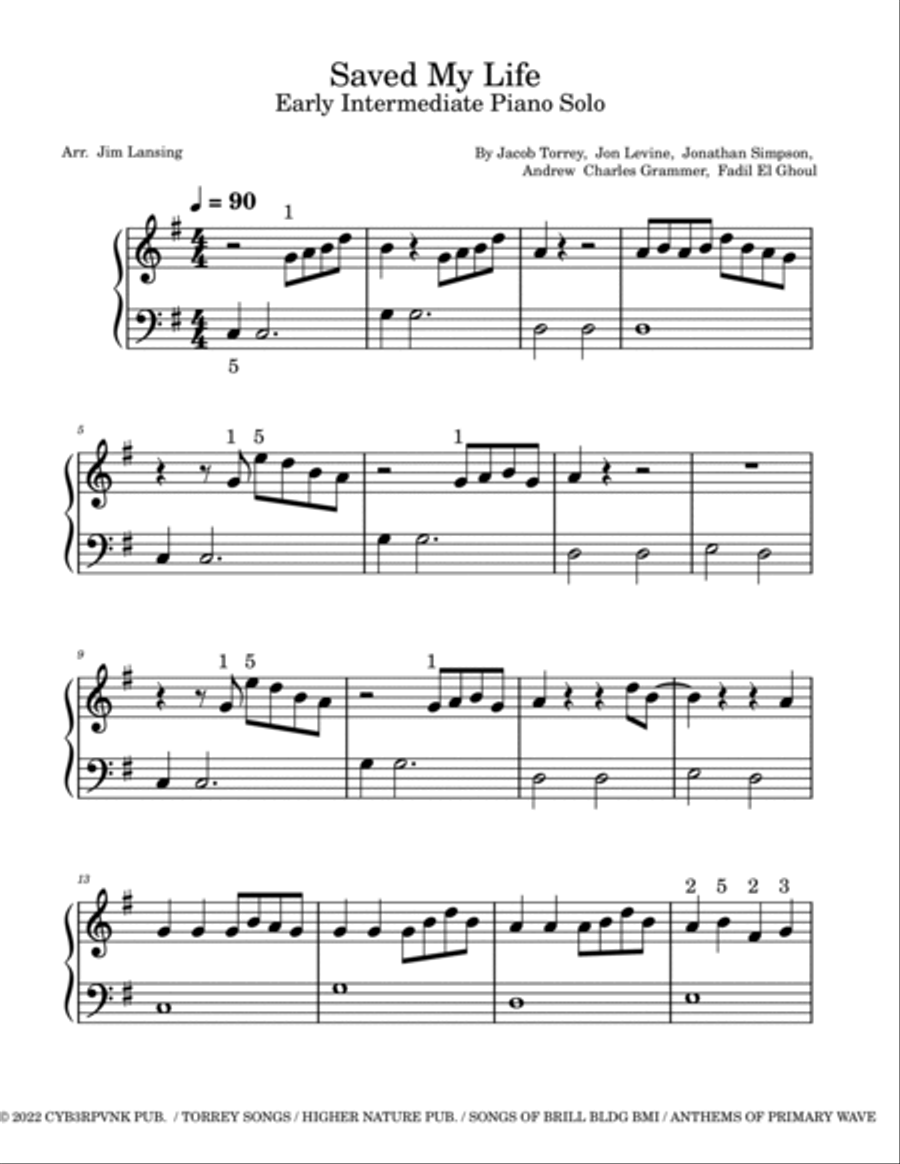 Saved My Life Piano Method scores gallery preview page 2