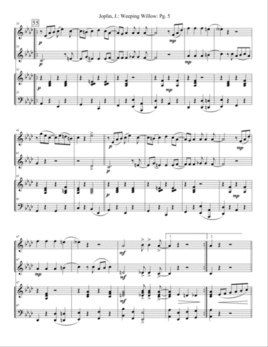 Weeping Willow - A Ragtime Two Step Brass Ensemble scores gallery preview page 5