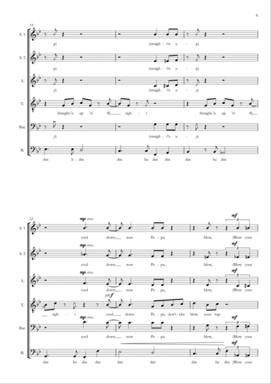 Straighten Up And Fly Right A Cappella scores gallery preview page 5