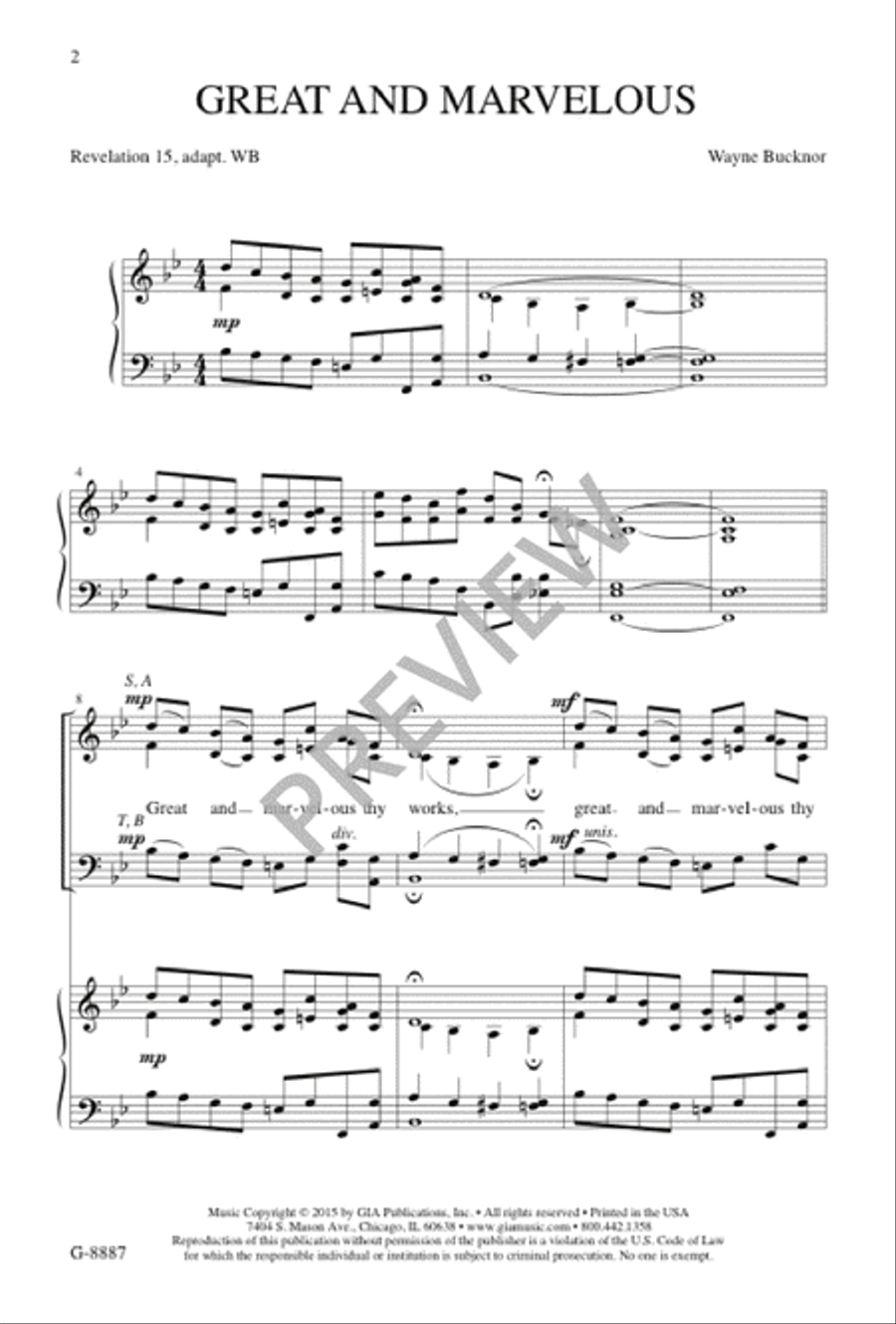 Great and Marvelous Choir scores gallery preview page 3
