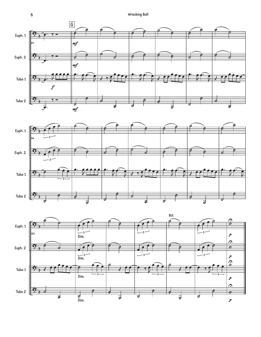 Wrecking Ball Brass Quartet scores gallery preview page 6