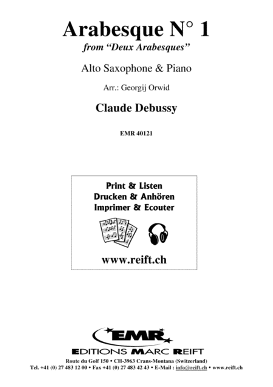 Arabesque No. 1 Alto Saxophone scores gallery preview page 1