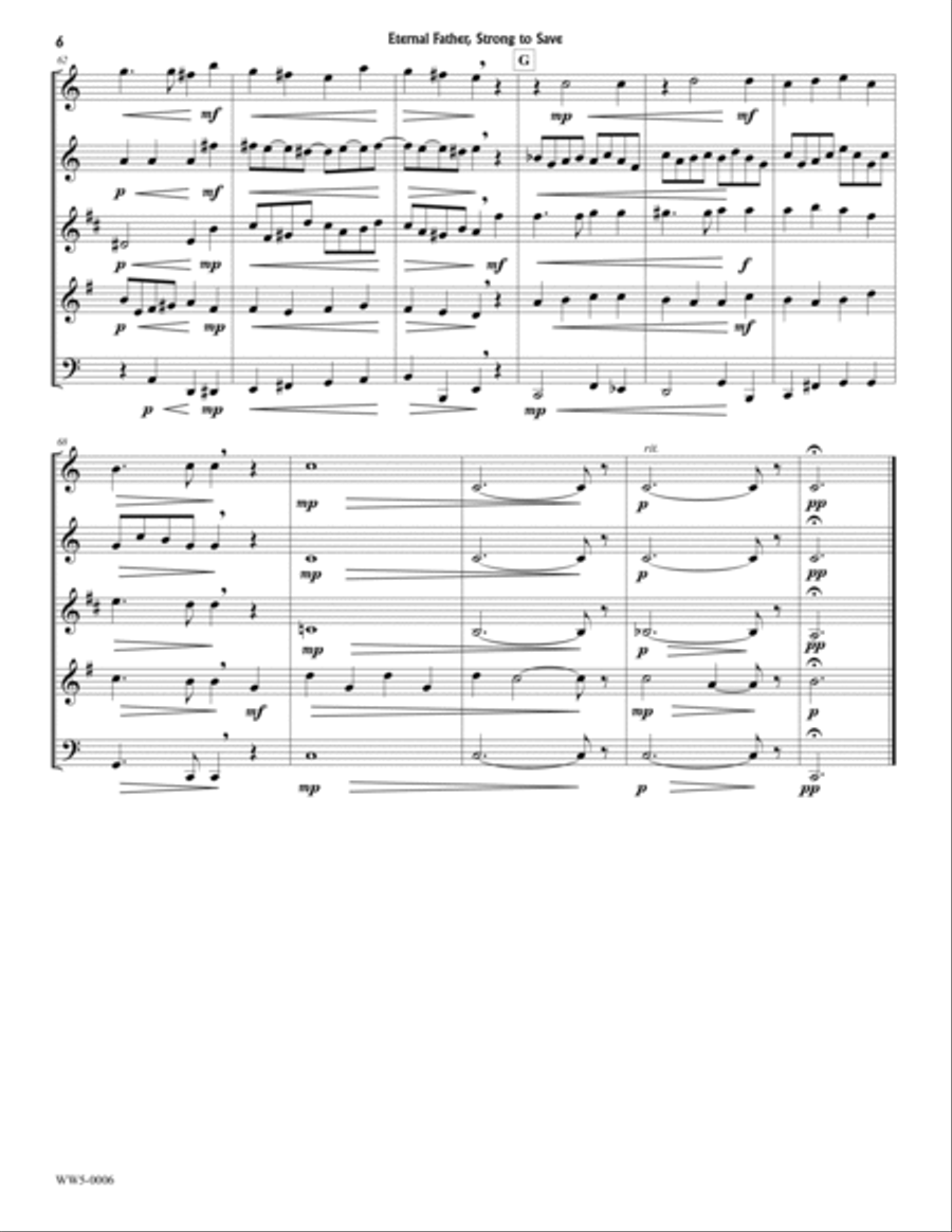 Eternal Father, Strong to Save (Navy Hymn) Woodwind Quintet scores gallery preview page 6