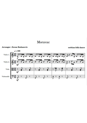 Moravac kolo - C major - for string quartet