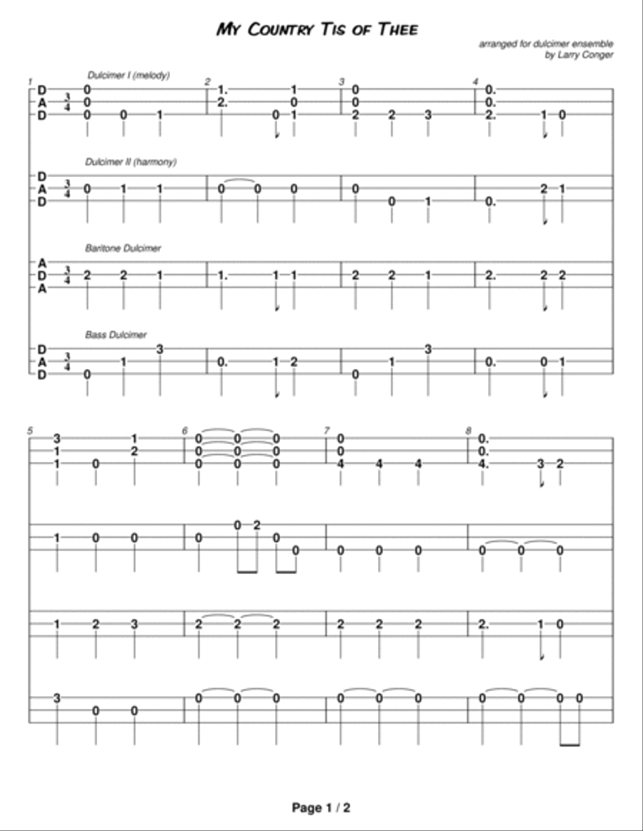 My Country Tis of Thee (ensemble) Small Ensemble scores gallery preview page 3